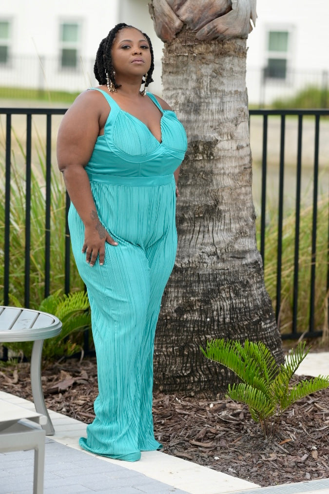 Elegant Me Teal Jumpsuit